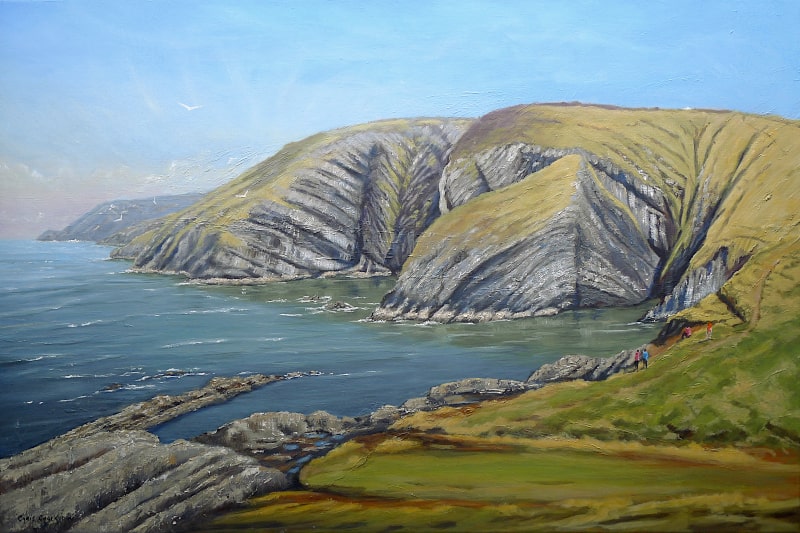 Ceibwr Bay Painting in west Wales