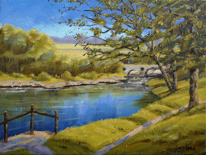Cenarth Falls Painting in Wales