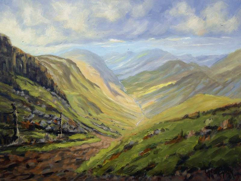 A painting of Windy Gap in the Lake District