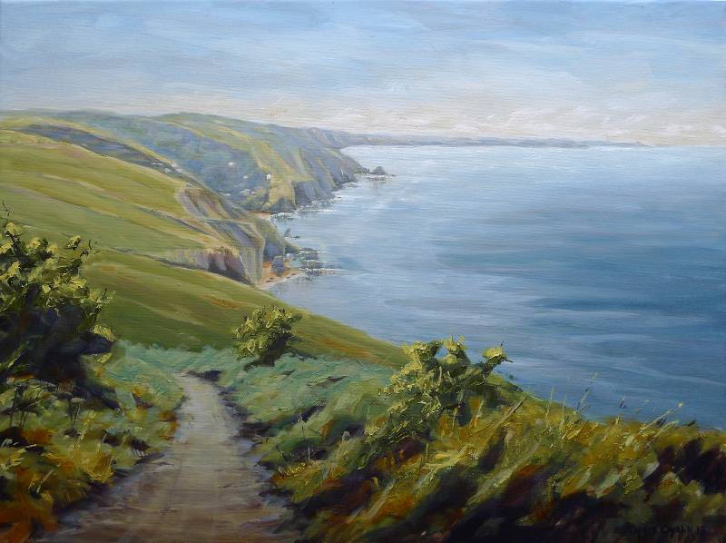 A print of Llangrannog and Cardigan Bay on the west coast of Wales